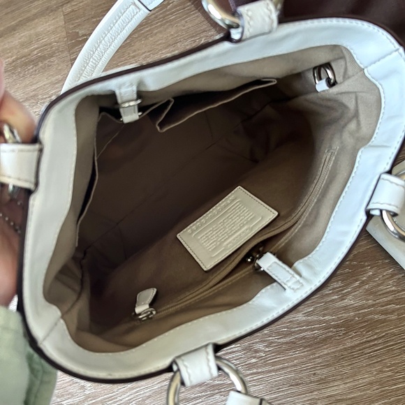 Coach Vintage 2005 Y2K Soho Signature Canvas Leather Small Tote Bucket Bag White - Picture 8 of 14